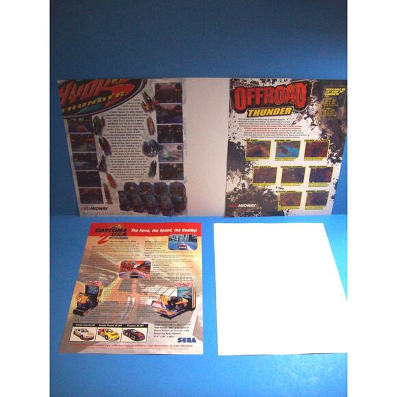 Arcade FLYERS Addams Family Daytona Off Road Thunders Hydro Thunder Lot Of 5 NOS - Picture 2 of 4